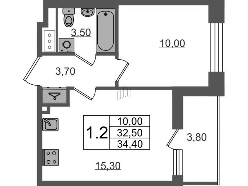 2 ккв (Евро) 32,5 м²