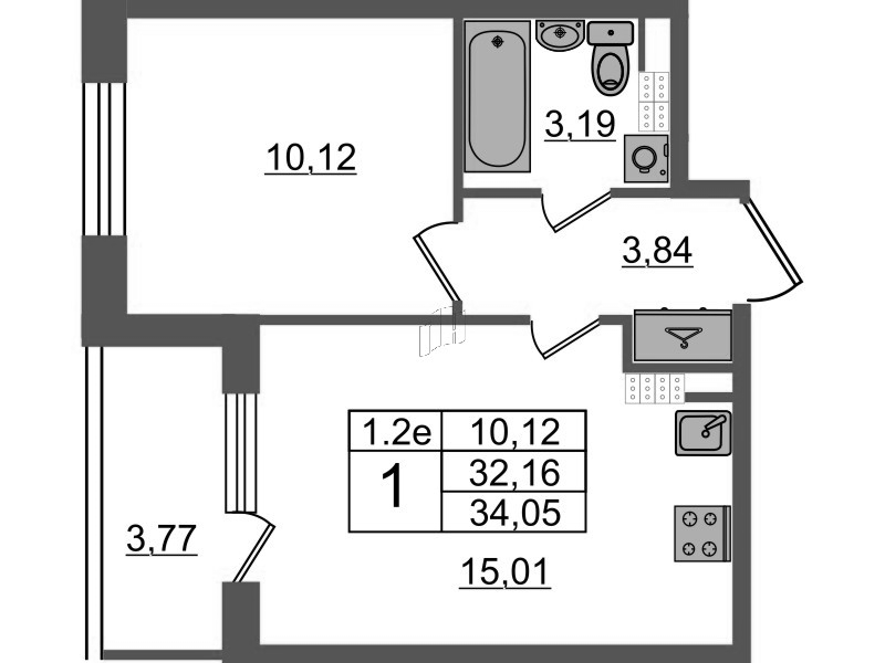 2 ккв (Евро) 32,2 м²