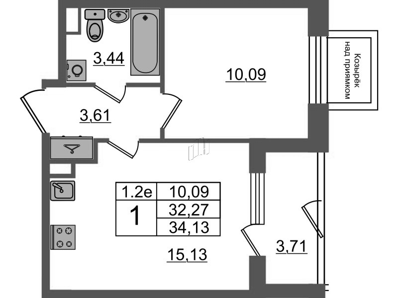 2 ккв (Евро) 32,3 м²