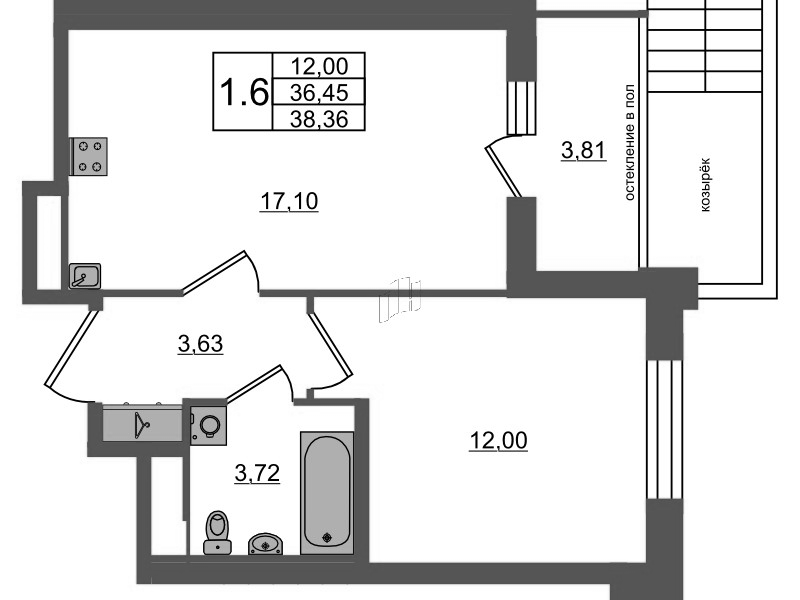 2 ккв (Евро) 36,5 м²