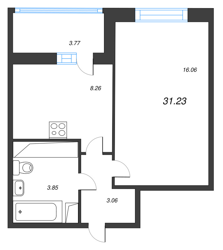 1 ккв 31,2 м²