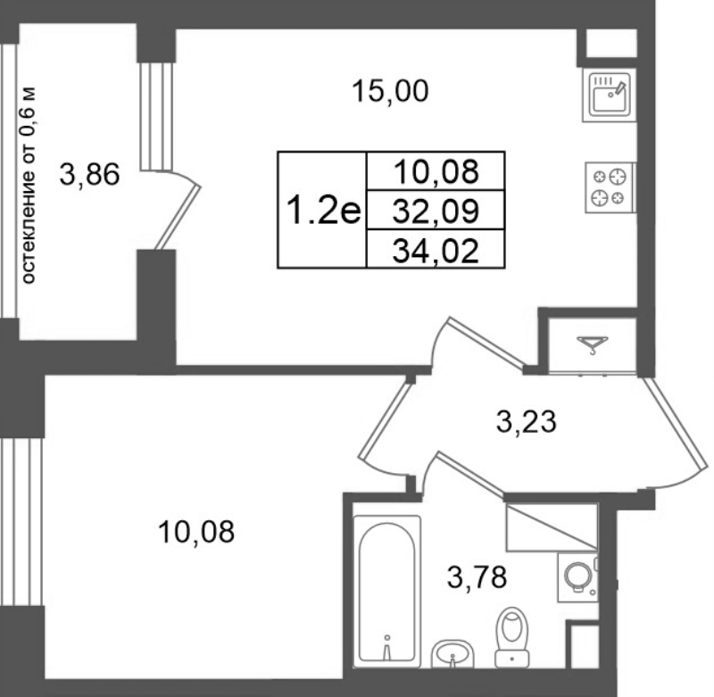 1 ккв 32,1 м²