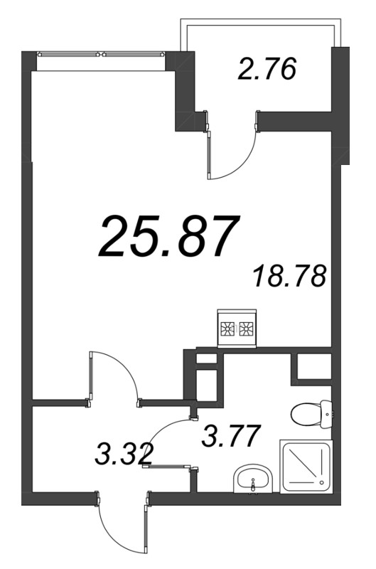 Студия 25,9 м²
