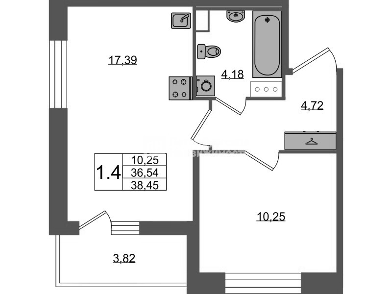 2 ккв (Евро) 36,5 м²