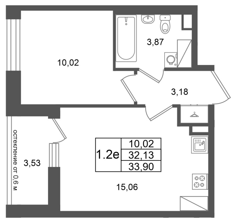 2 ккв (Евро) 32,1 м²
