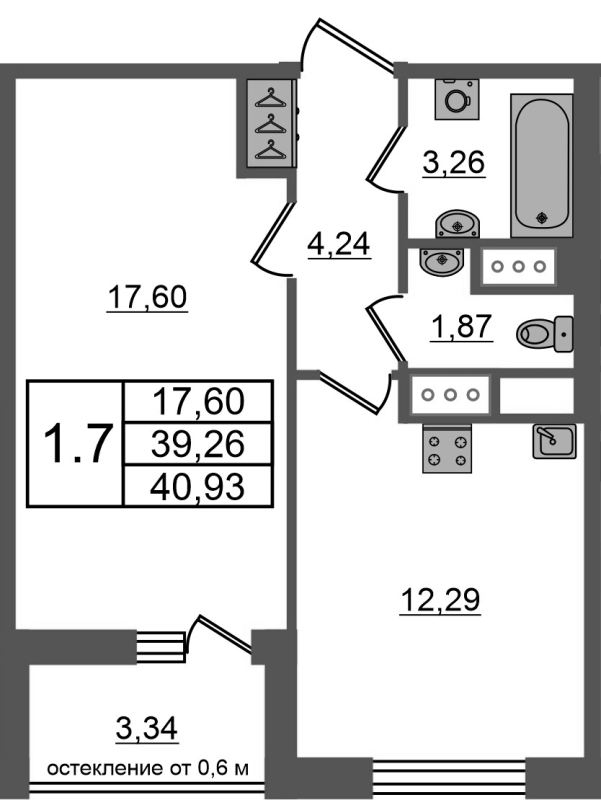 1 ккв 39,3 м²