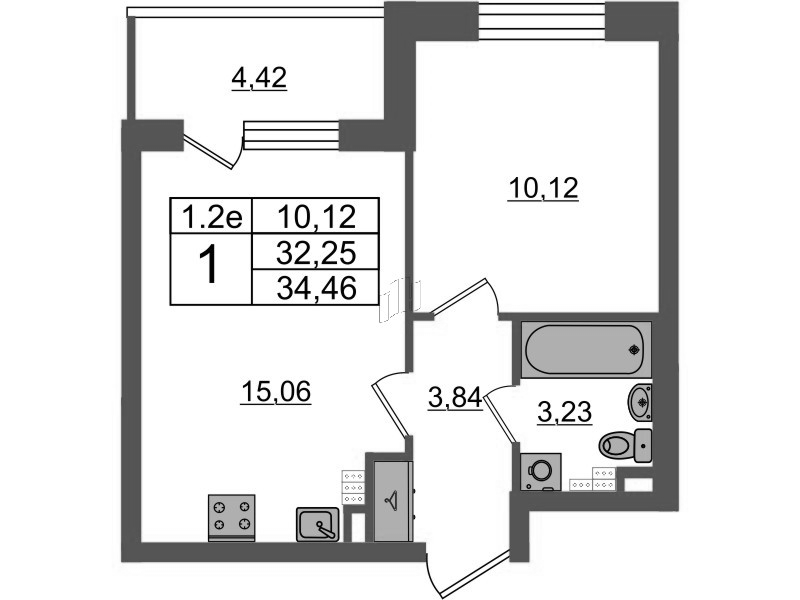 2 ккв (Евро) 32,3 м²