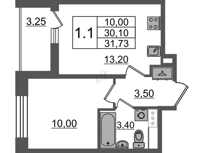 1 ккв 30,1 м²