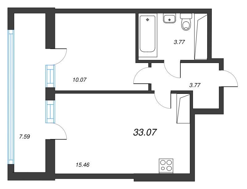 2 ккв (Евро) 33,1 м²