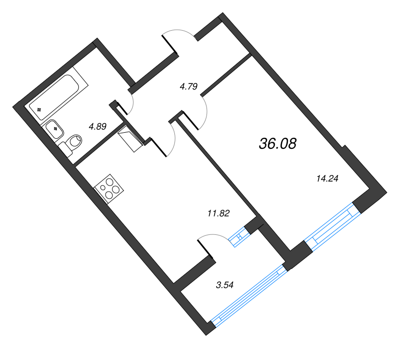 1 ккв 36,1 м²