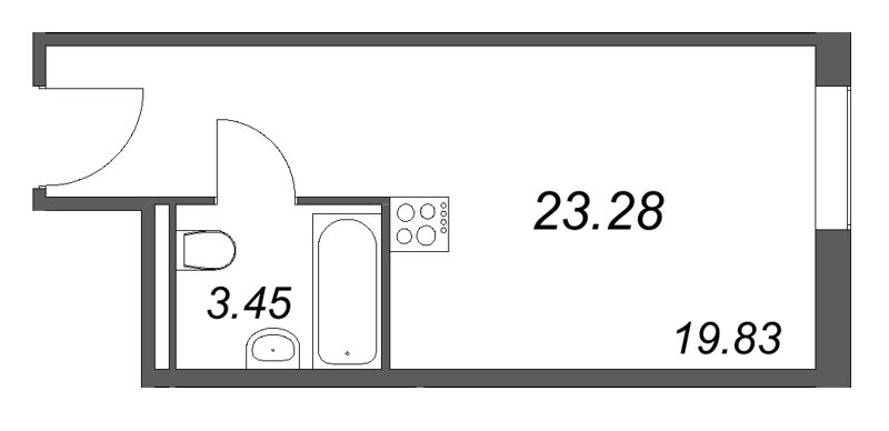 Студия 23,3 м²