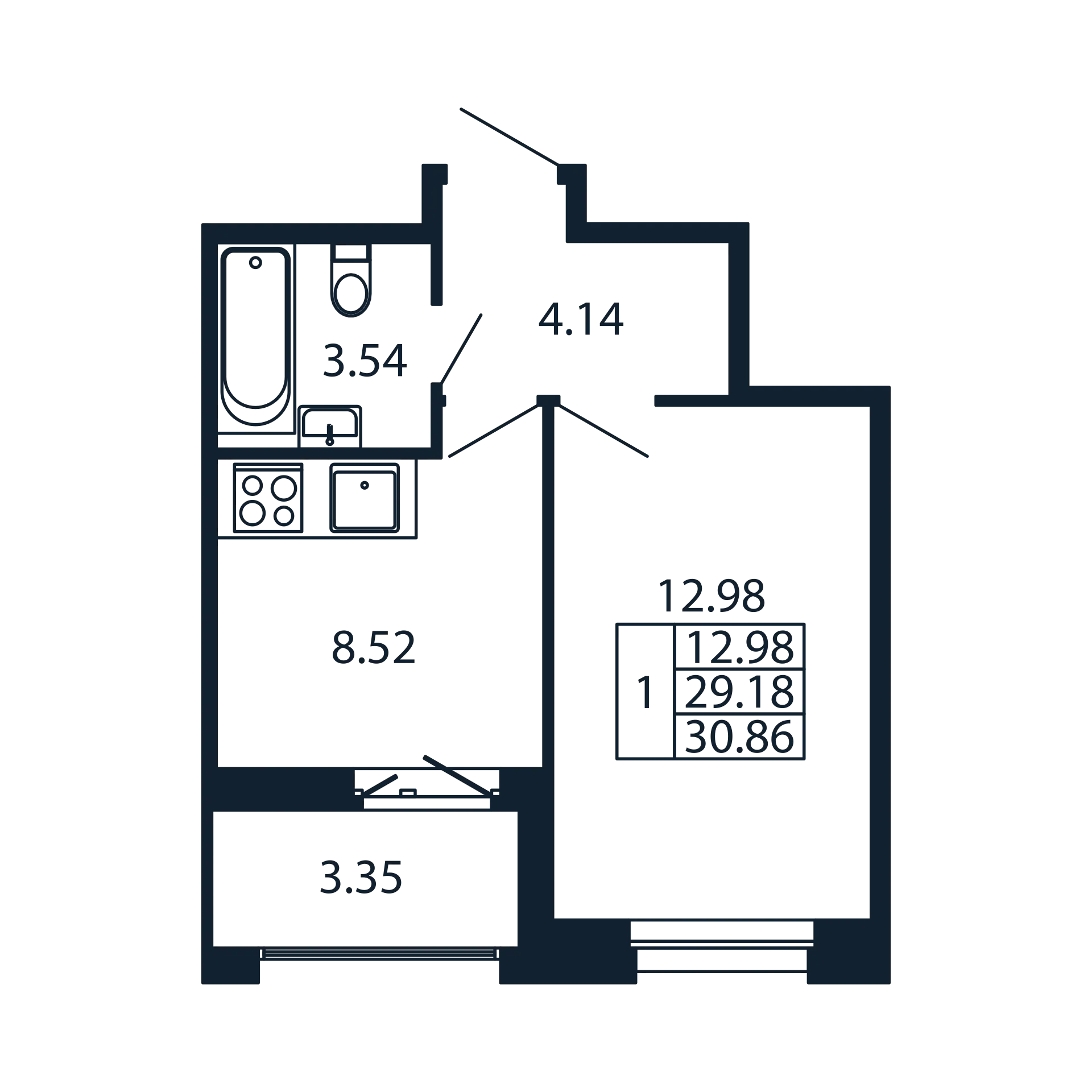 1 ккв 29,2 м²
