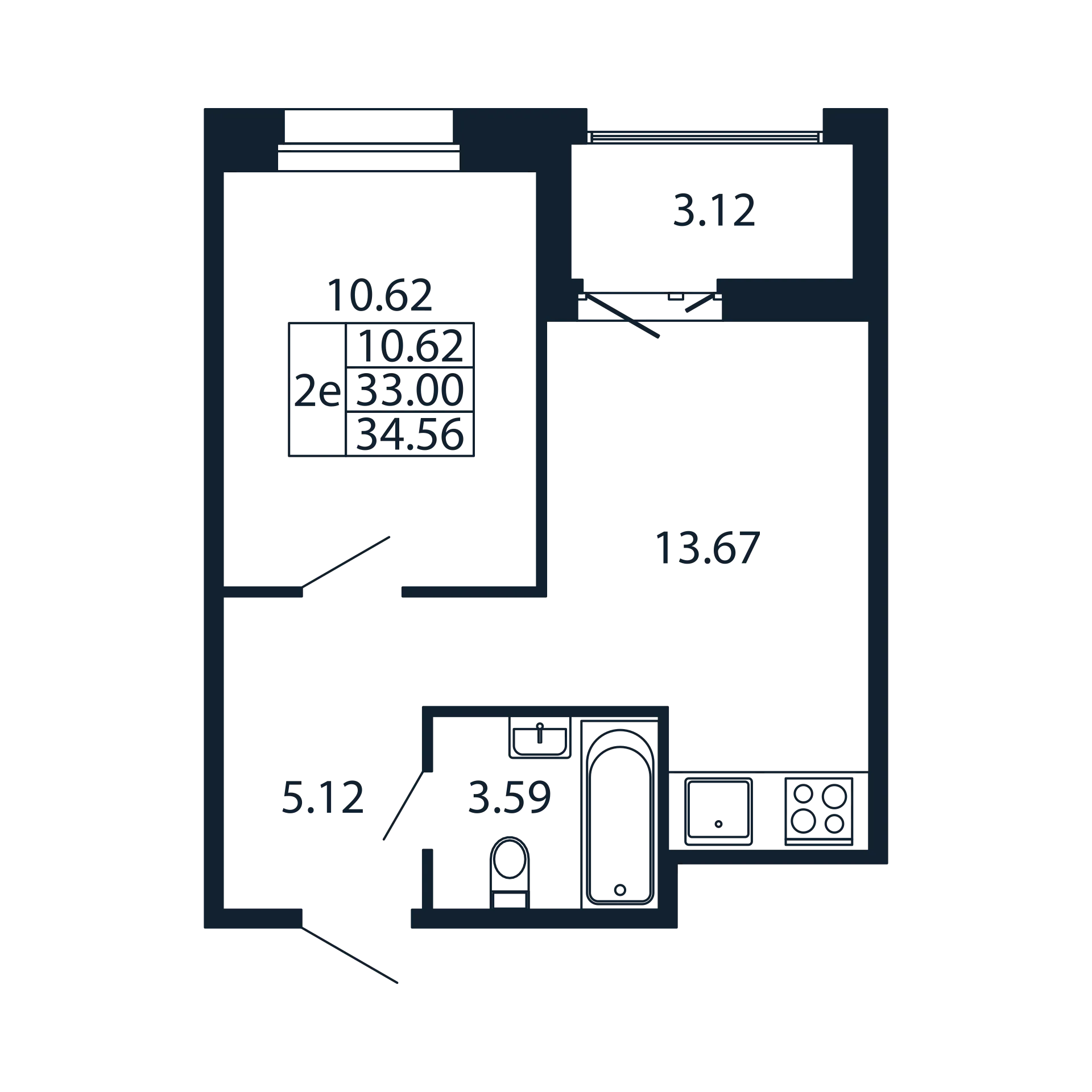 1 ккв 33 м²