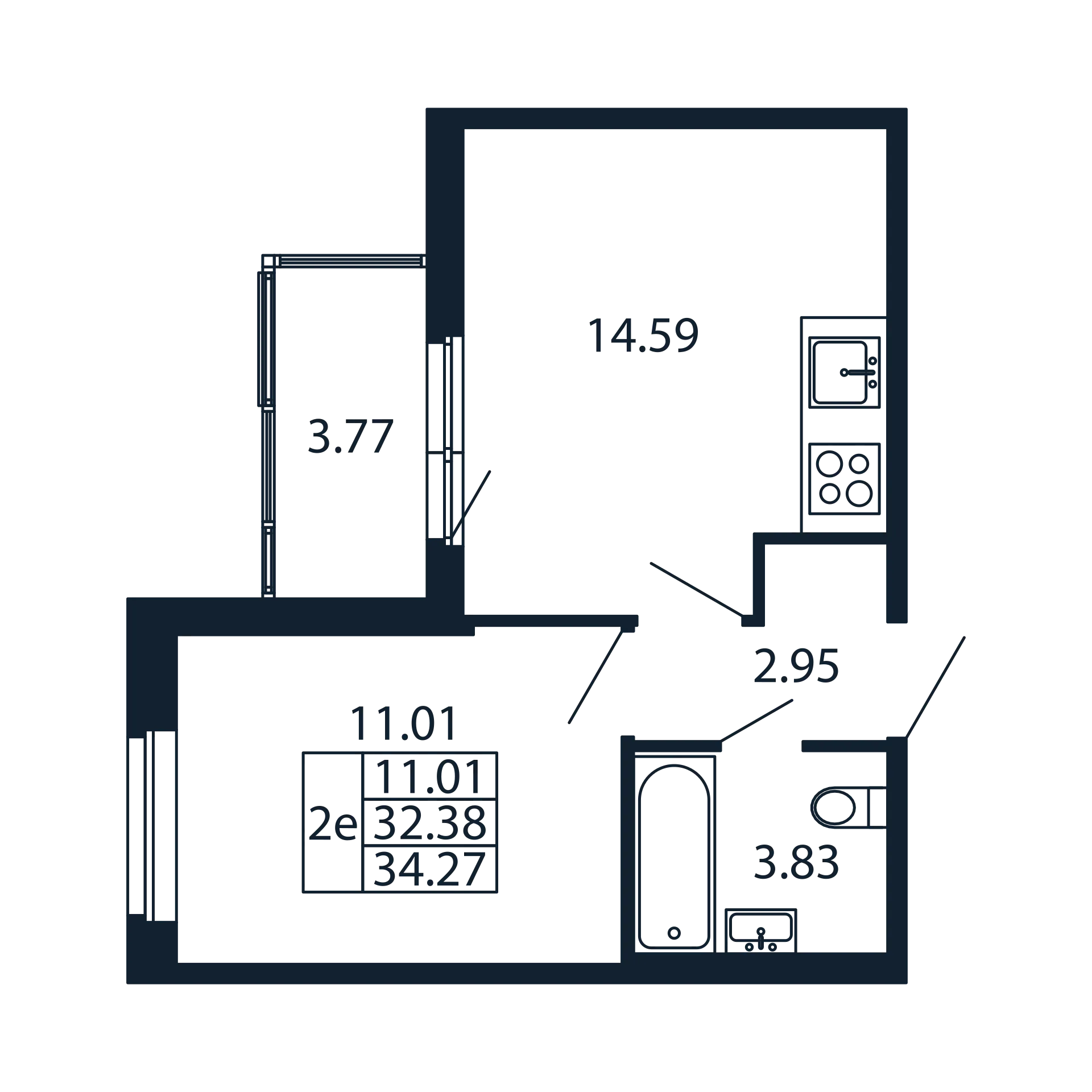 1 ккв 32,4 м²