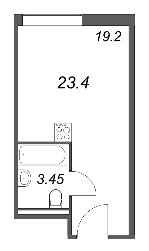 Студия 23,4 м²