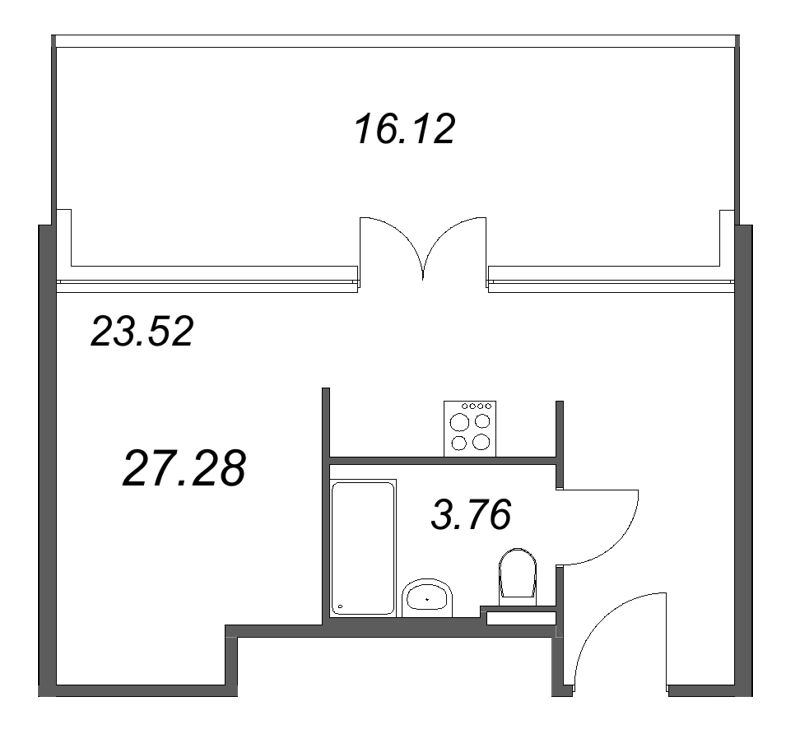 1 ккв 27,3 м²