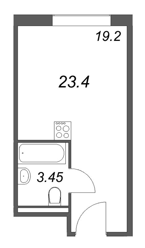 Студия 23,4 м²
