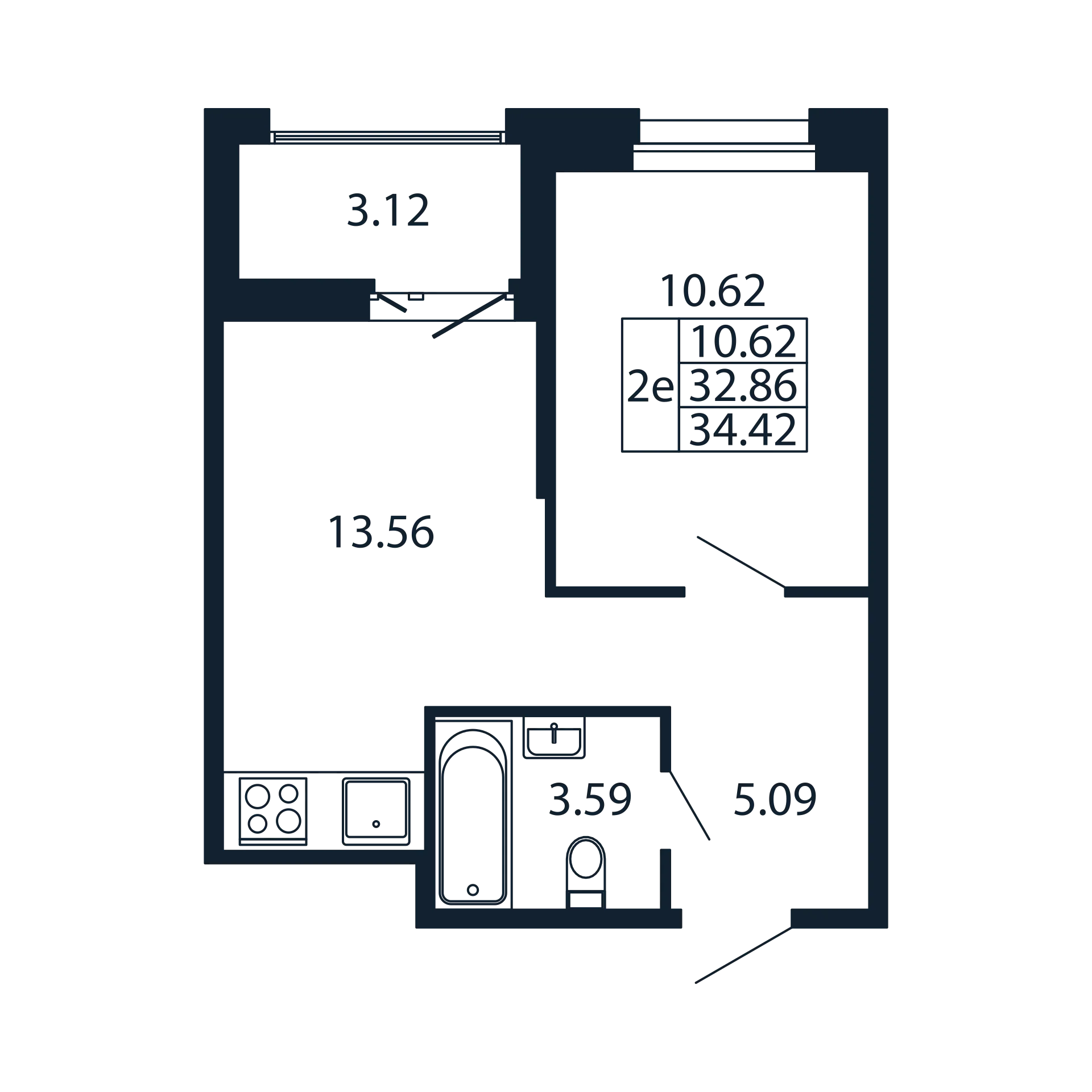 1 ккв 32,9 м²