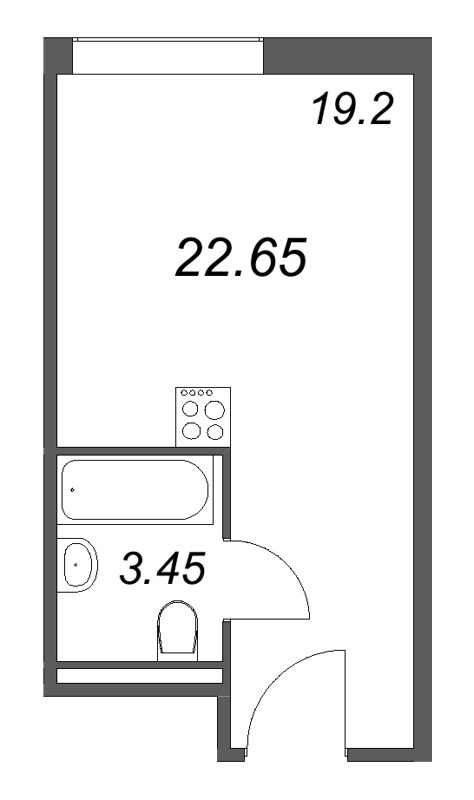 Студия 22,7 м²