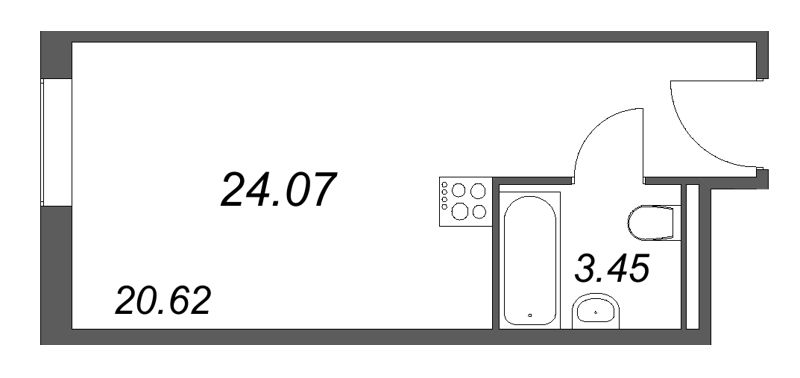 Студия 24,1 м²