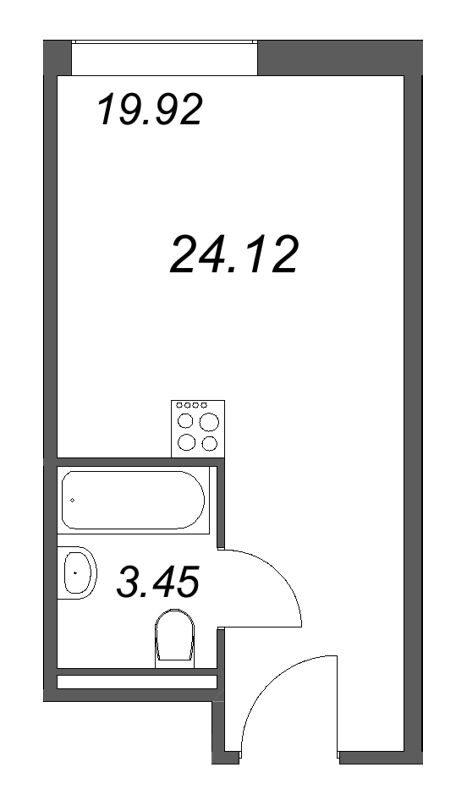 Студия 24,1 м²