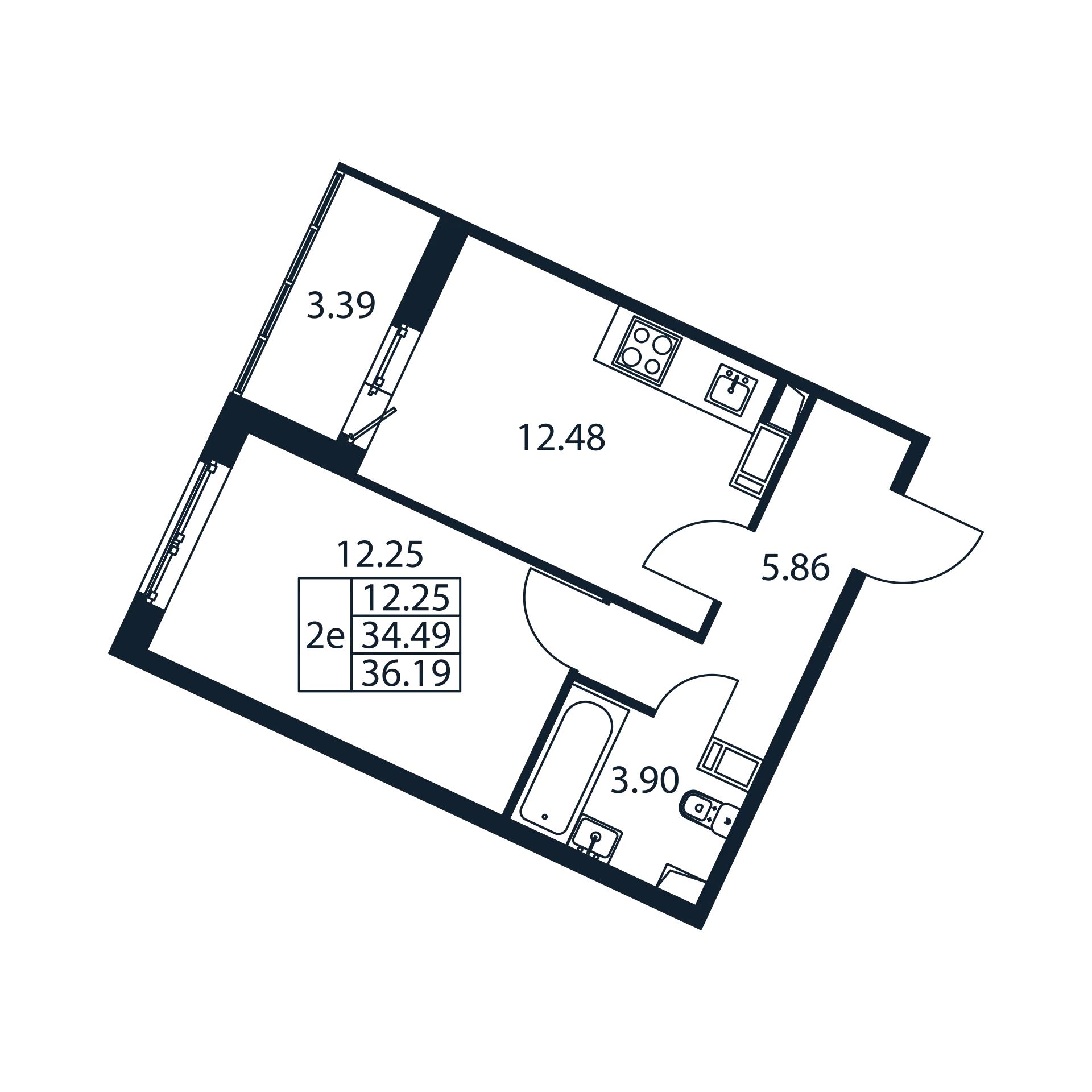 1 ккв 34,5 м²