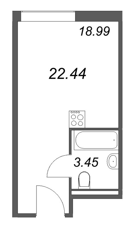 Студия 22,4 м²