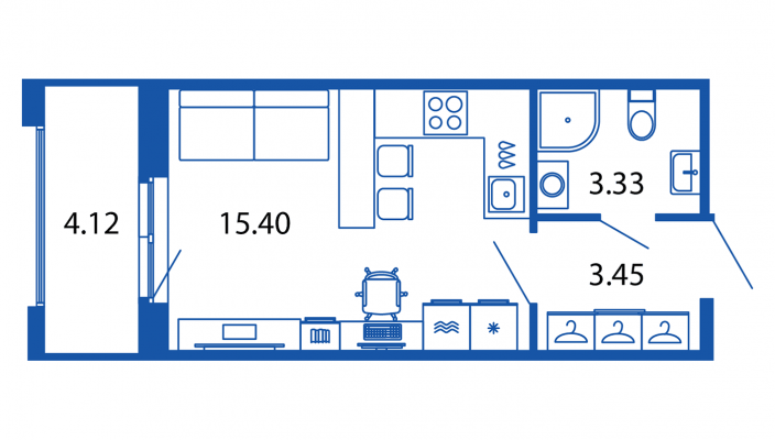 Студия 22,2 м²