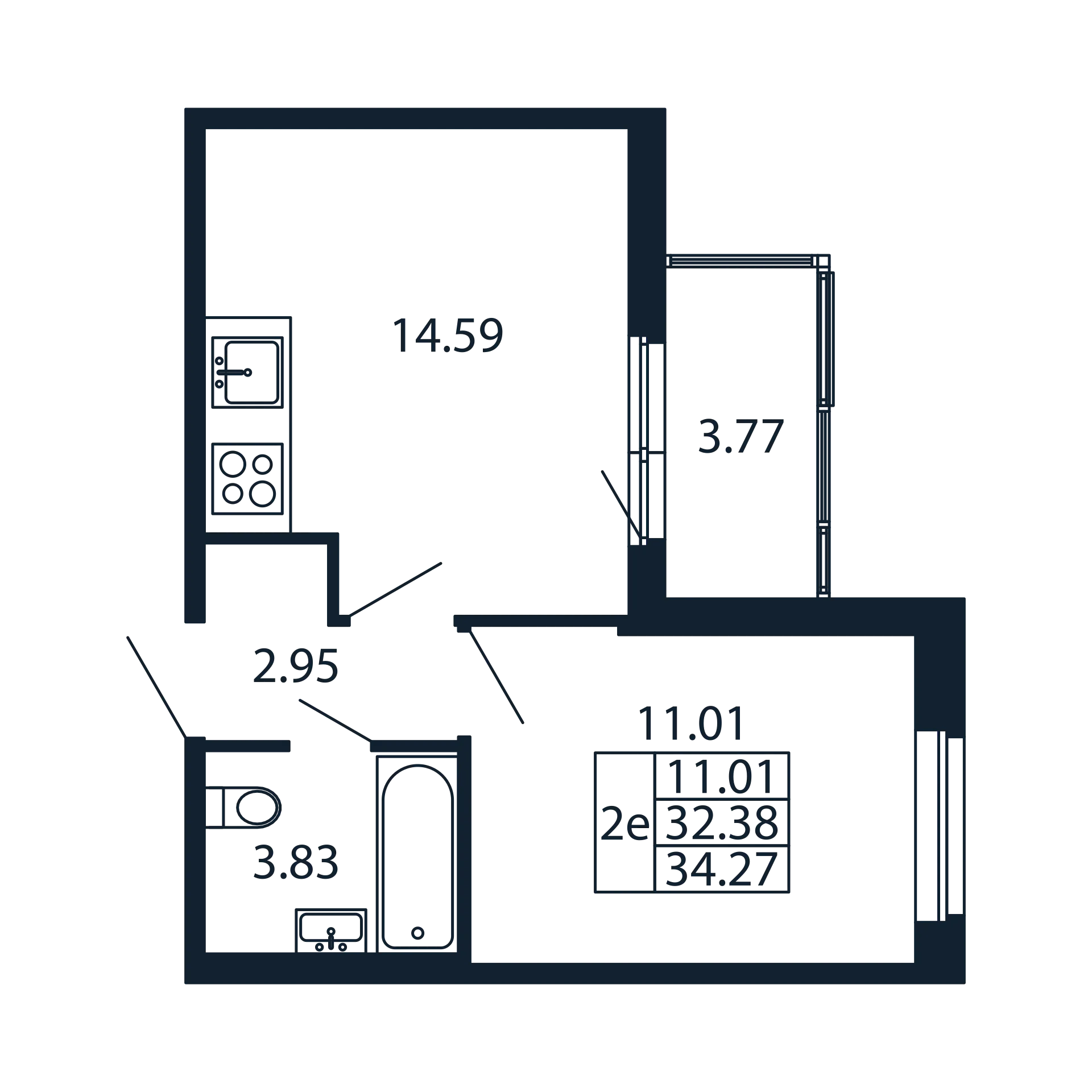 1 ккв 32,4 м²