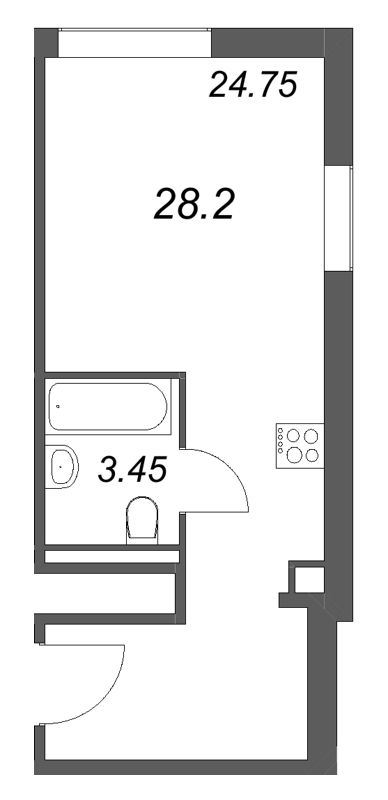 Студия 28,2 м²
