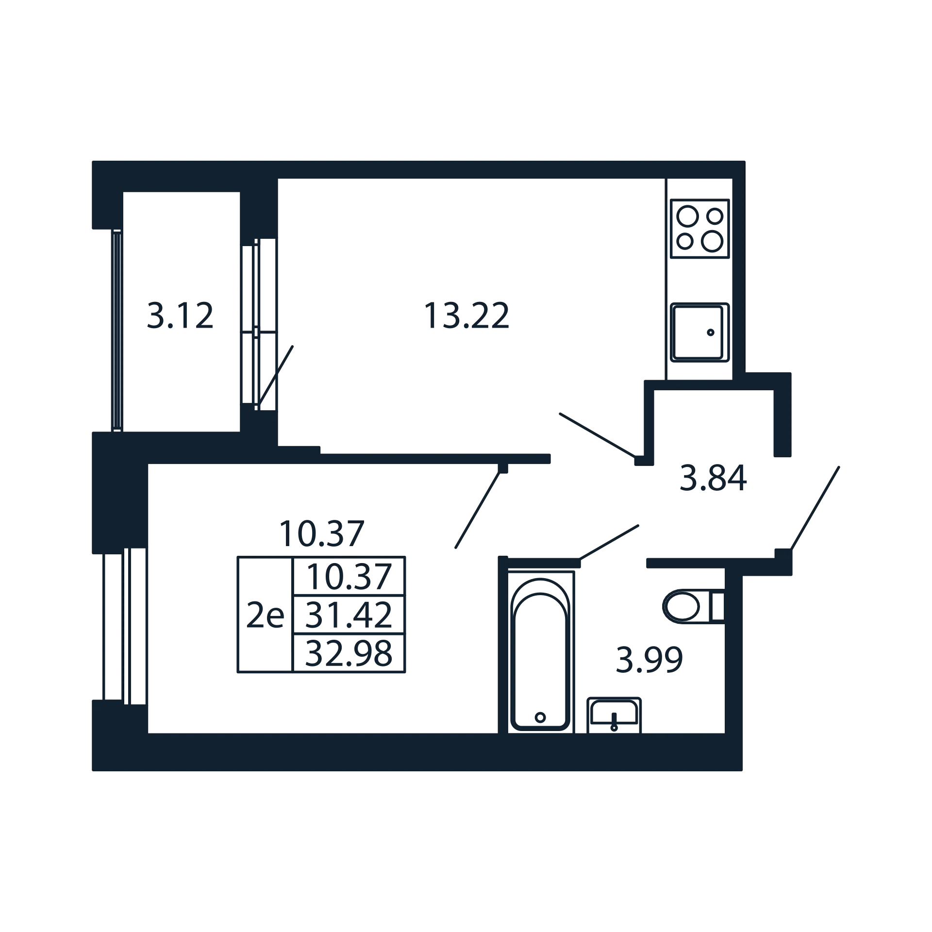 1 ккв 31,4 м²