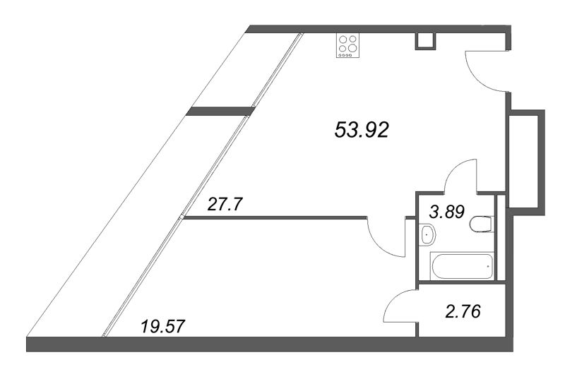 2 ккв (Евро) 53,9 м²
