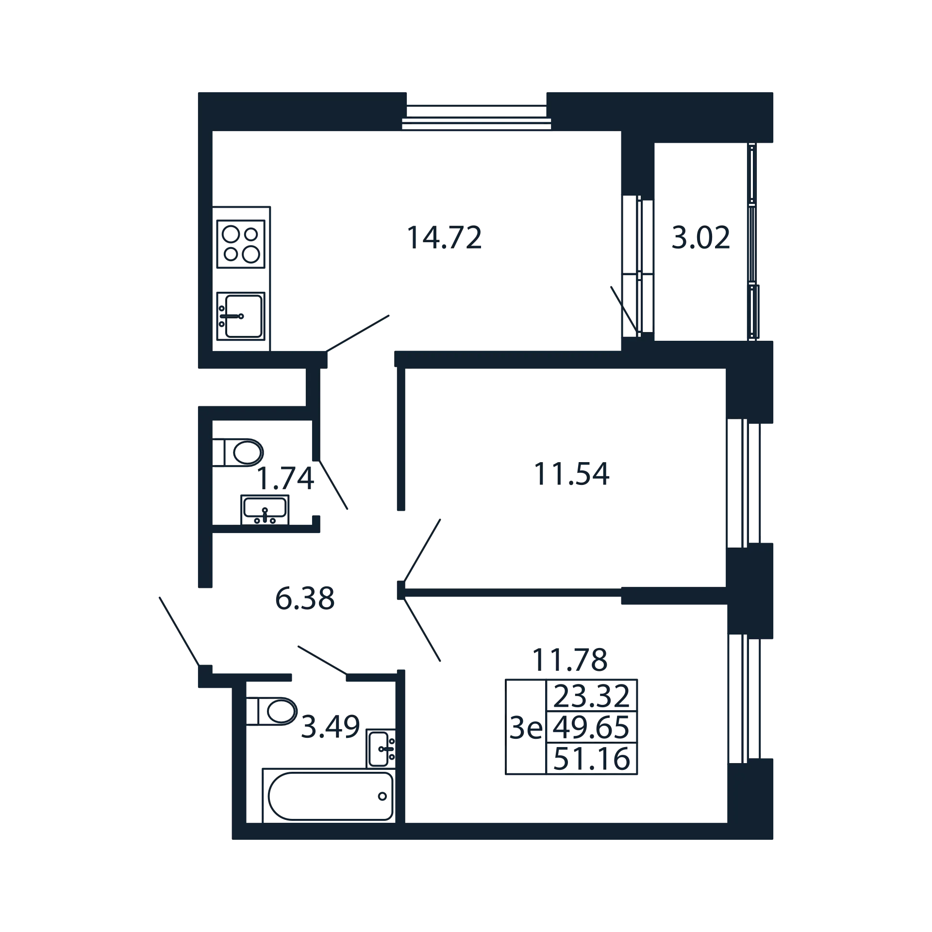 2 ккв 49,7 м²
