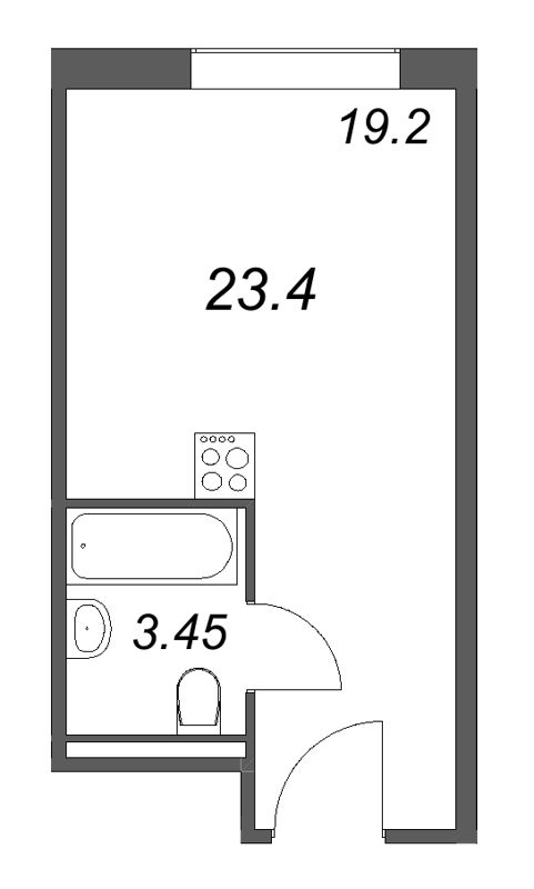 Студия 23,4 м²