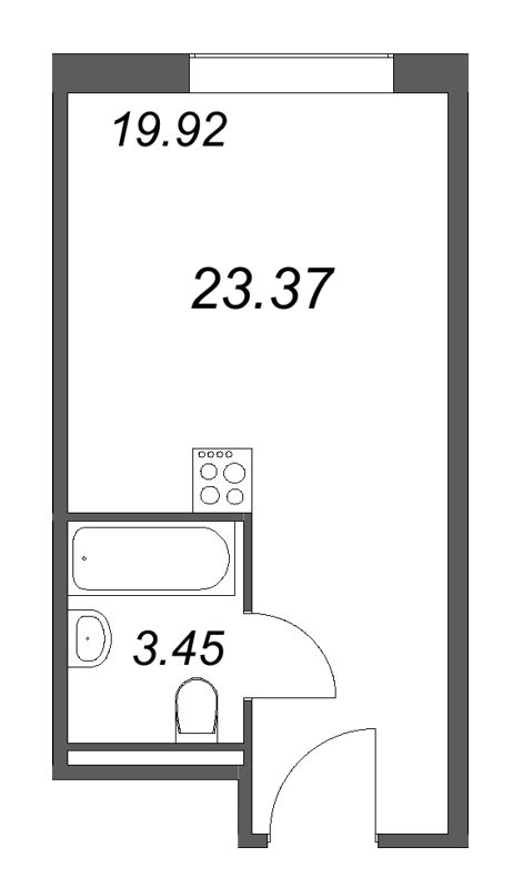 Студия 23,4 м²