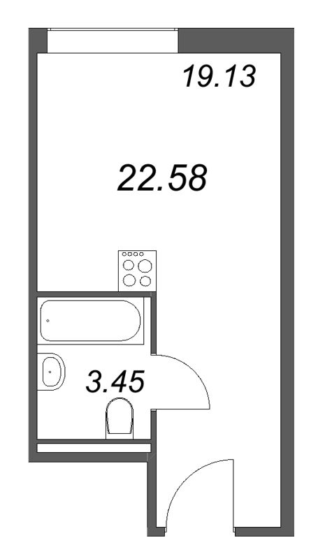 Студия 22,6 м²