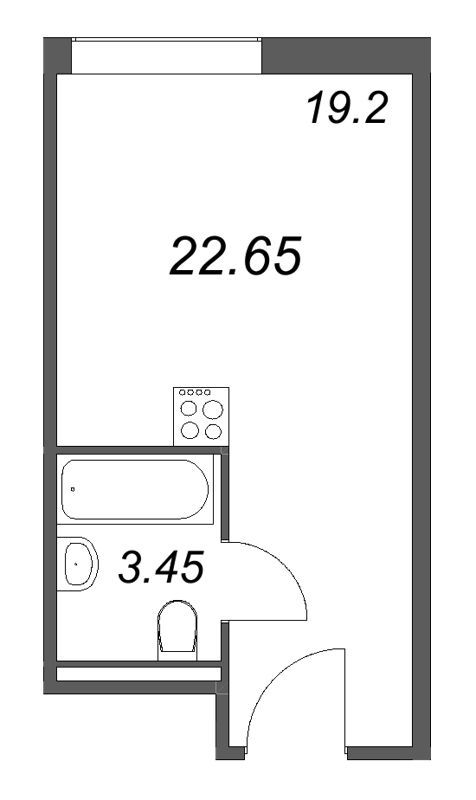 Студия 22,7 м²