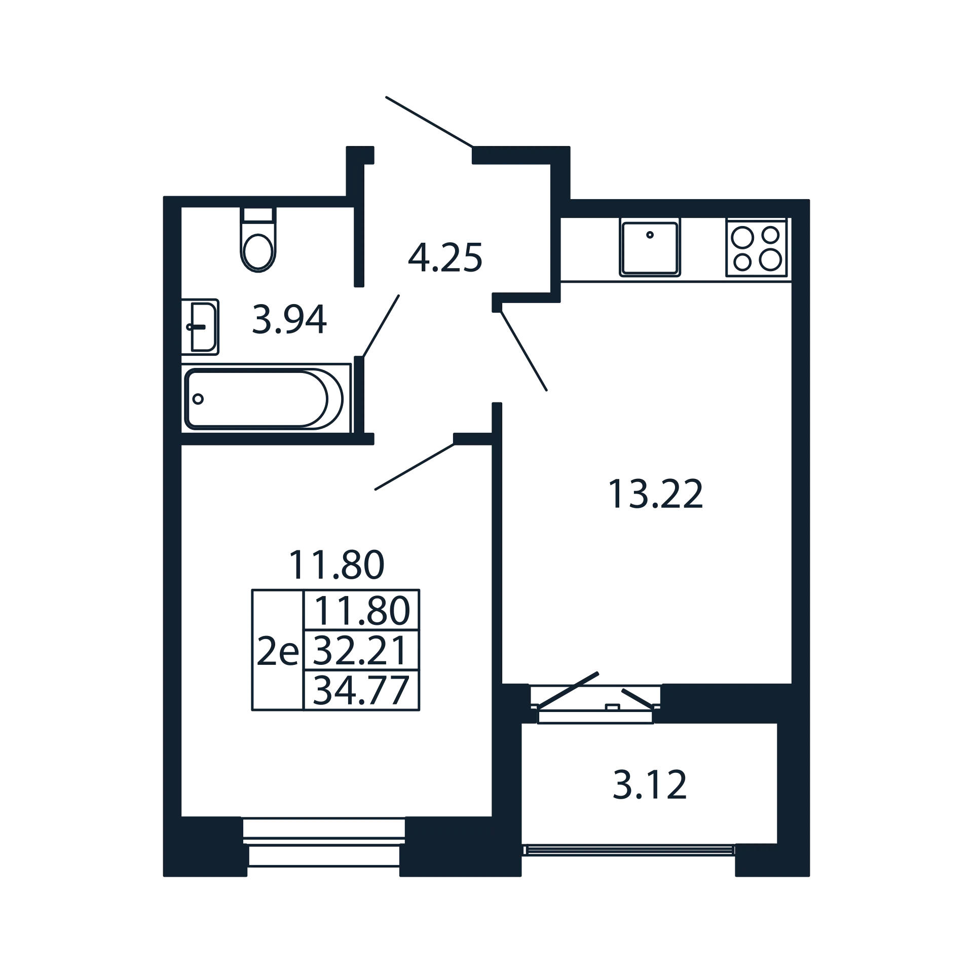 1 ккв 33,2 м²