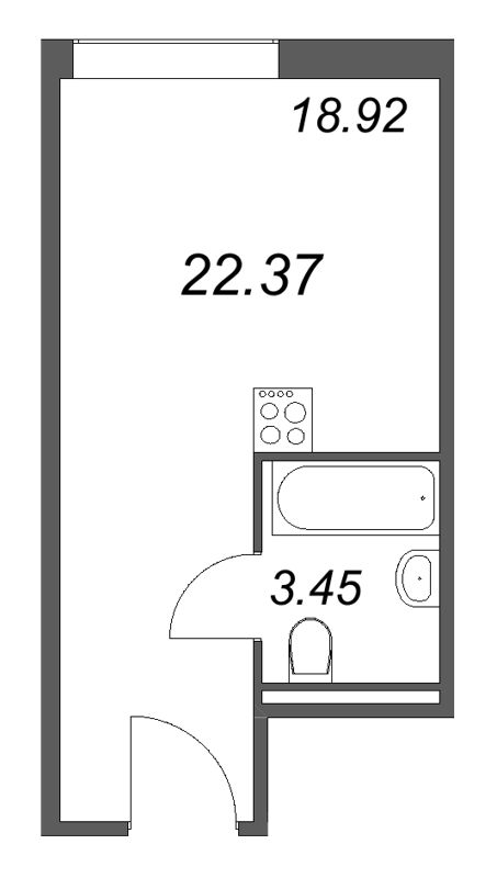 Студия 22,4 м²