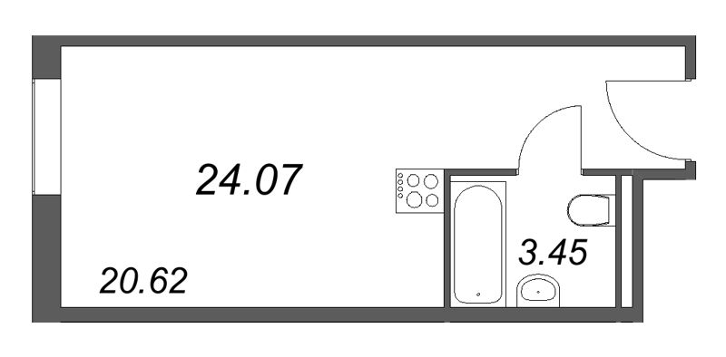 Студия 24,1 м²