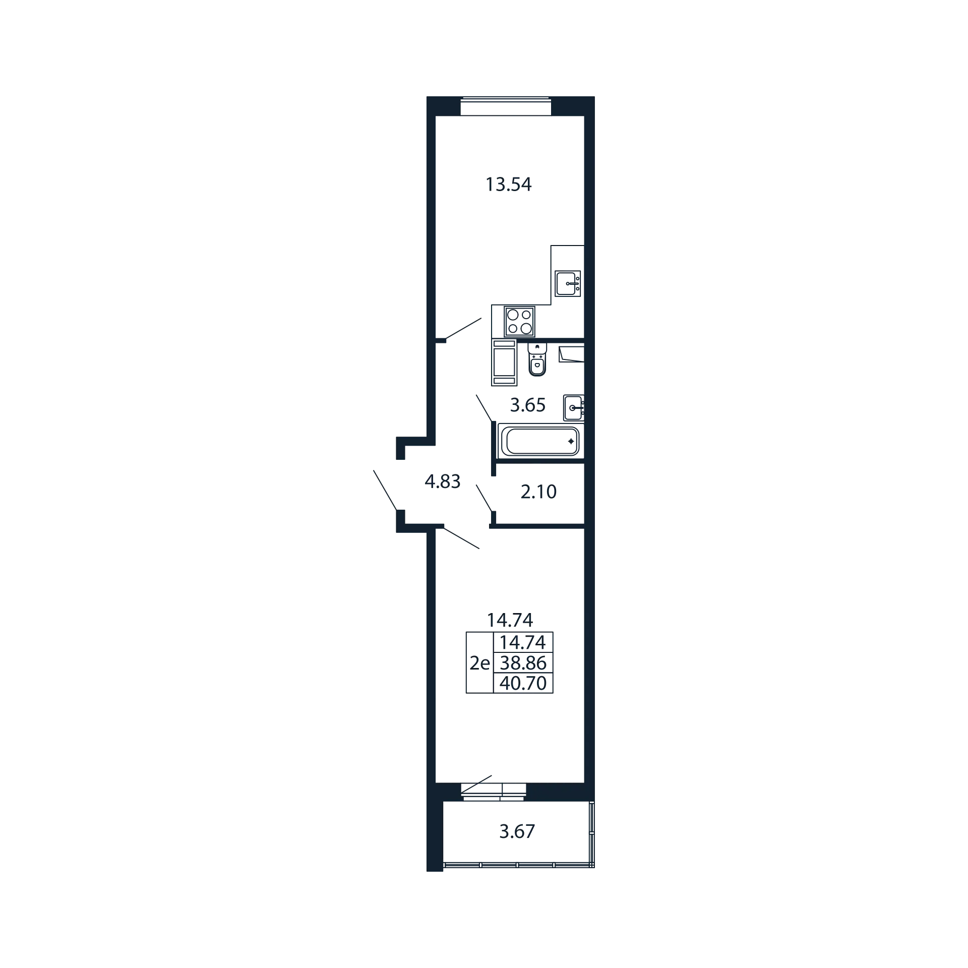 1 ккв 38,9 м²