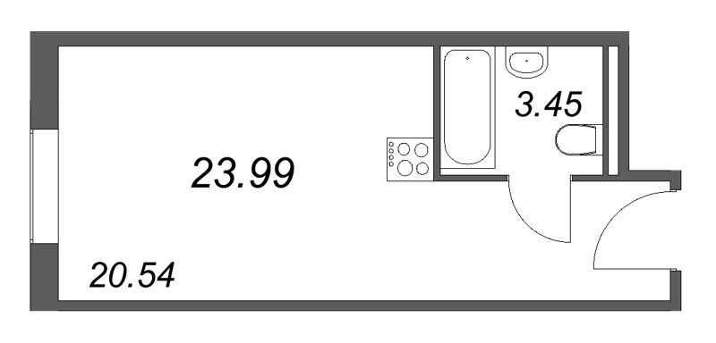Студия 24 м²