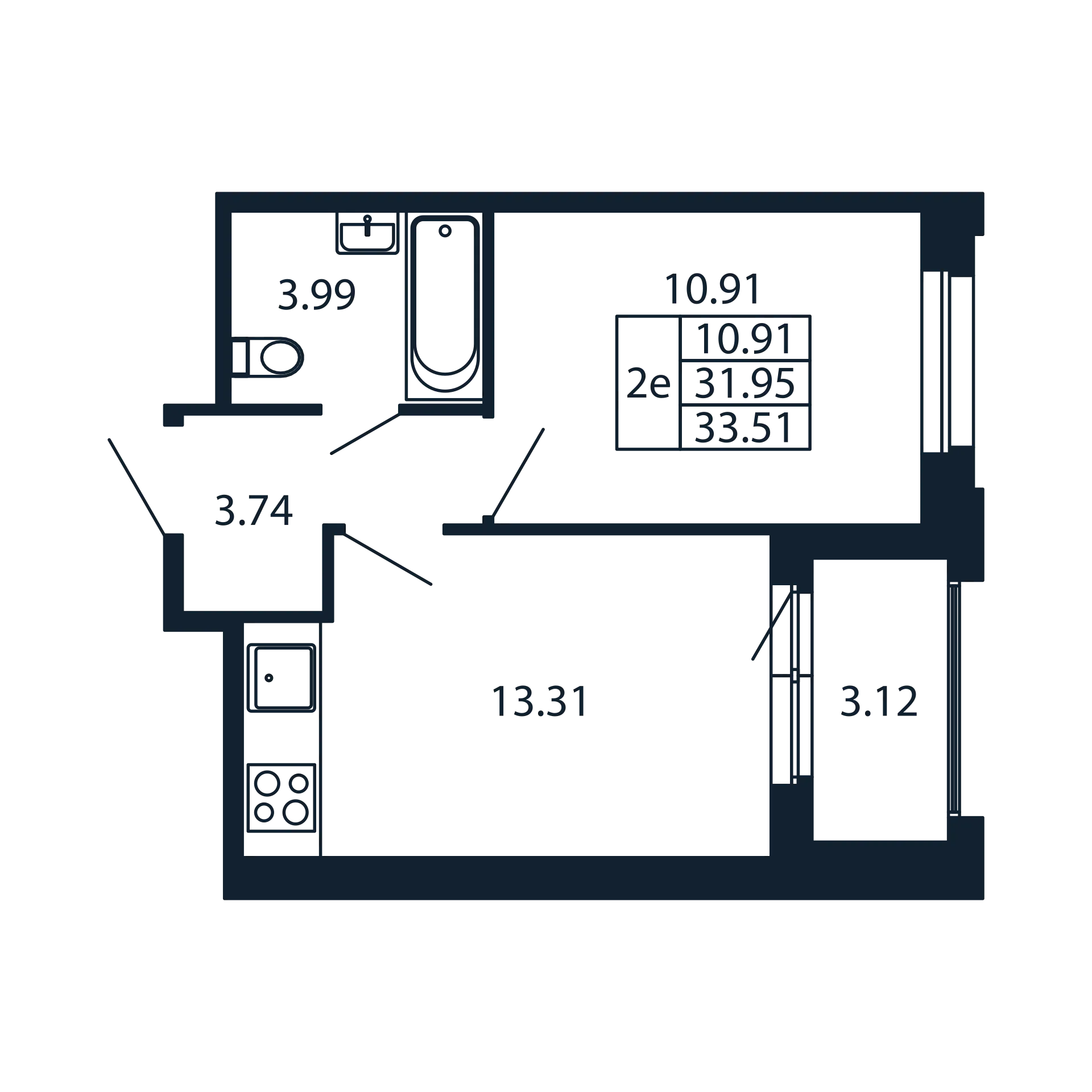 1 ккв 32 м²