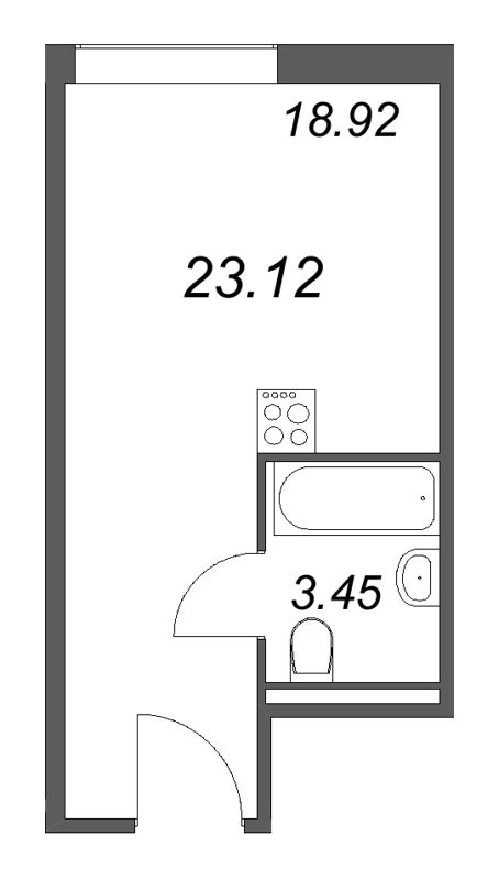 Студия 23,1 м²