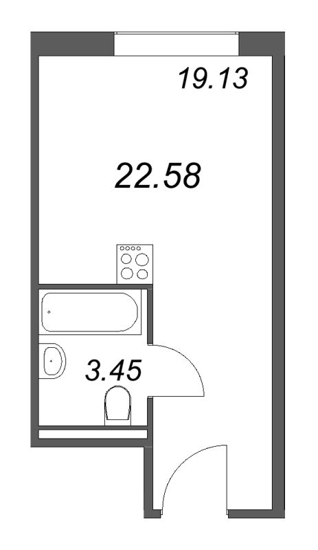 Студия 22,6 м²