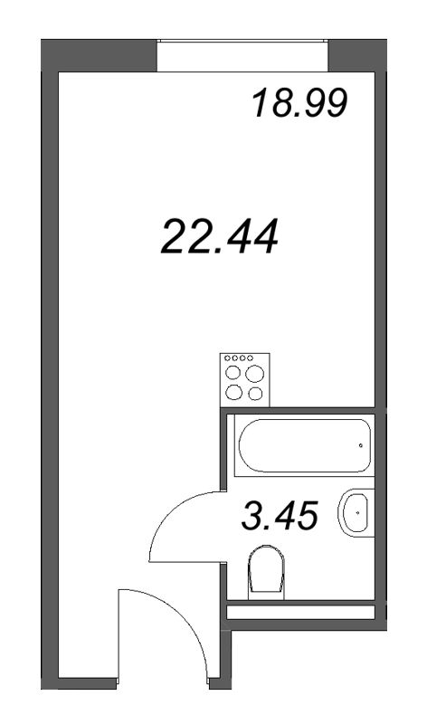 Студия 22,4 м²