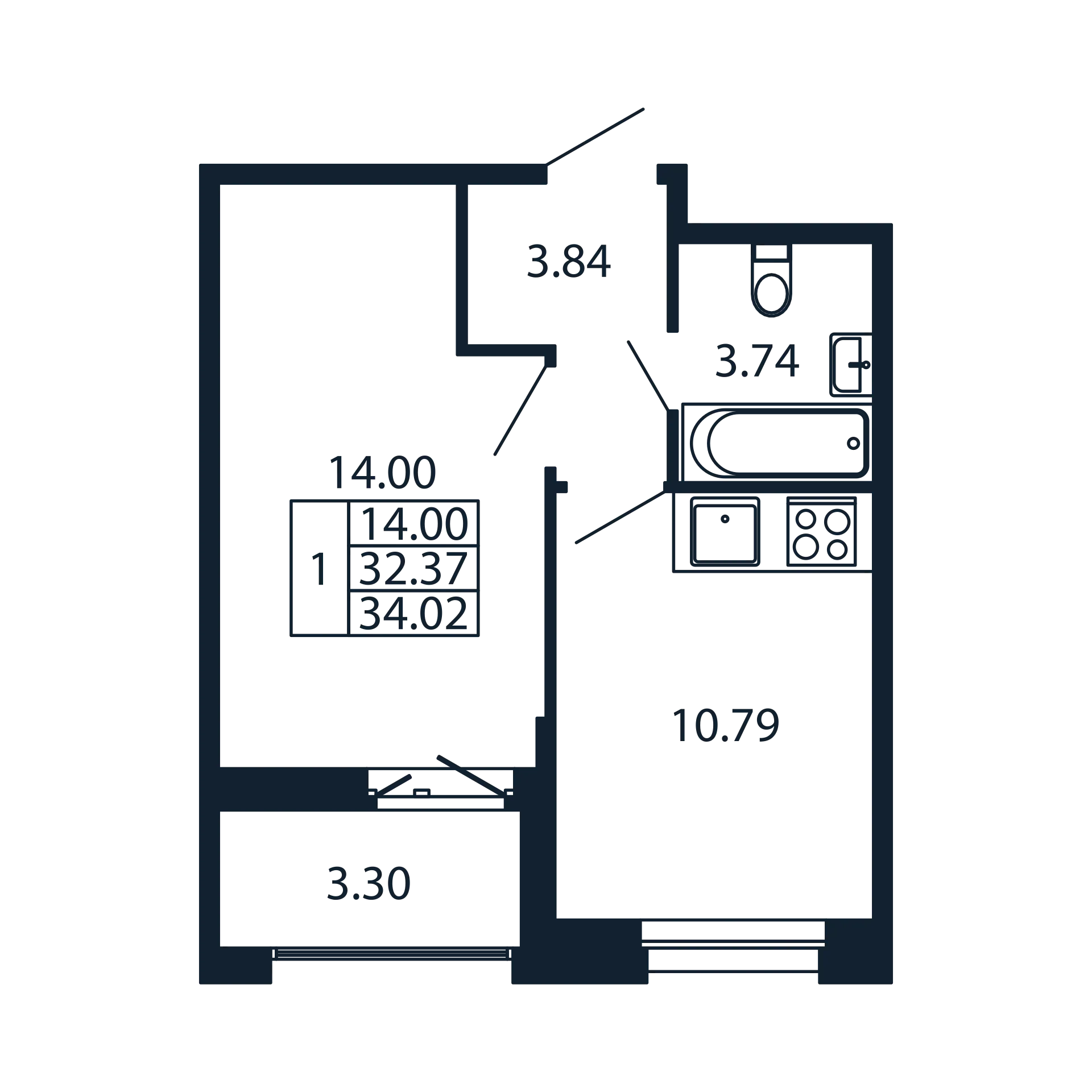 1 ккв 32,4 м²