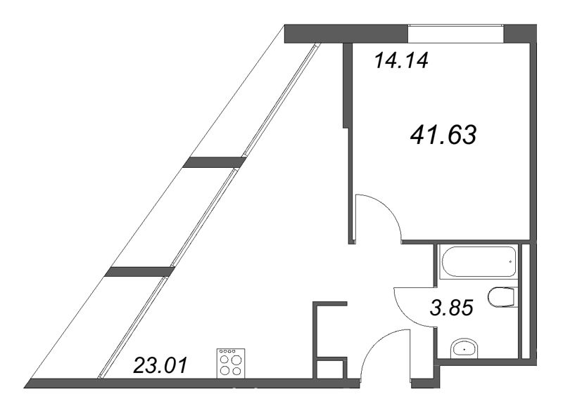 2 ккв (Евро) 41,6 м²