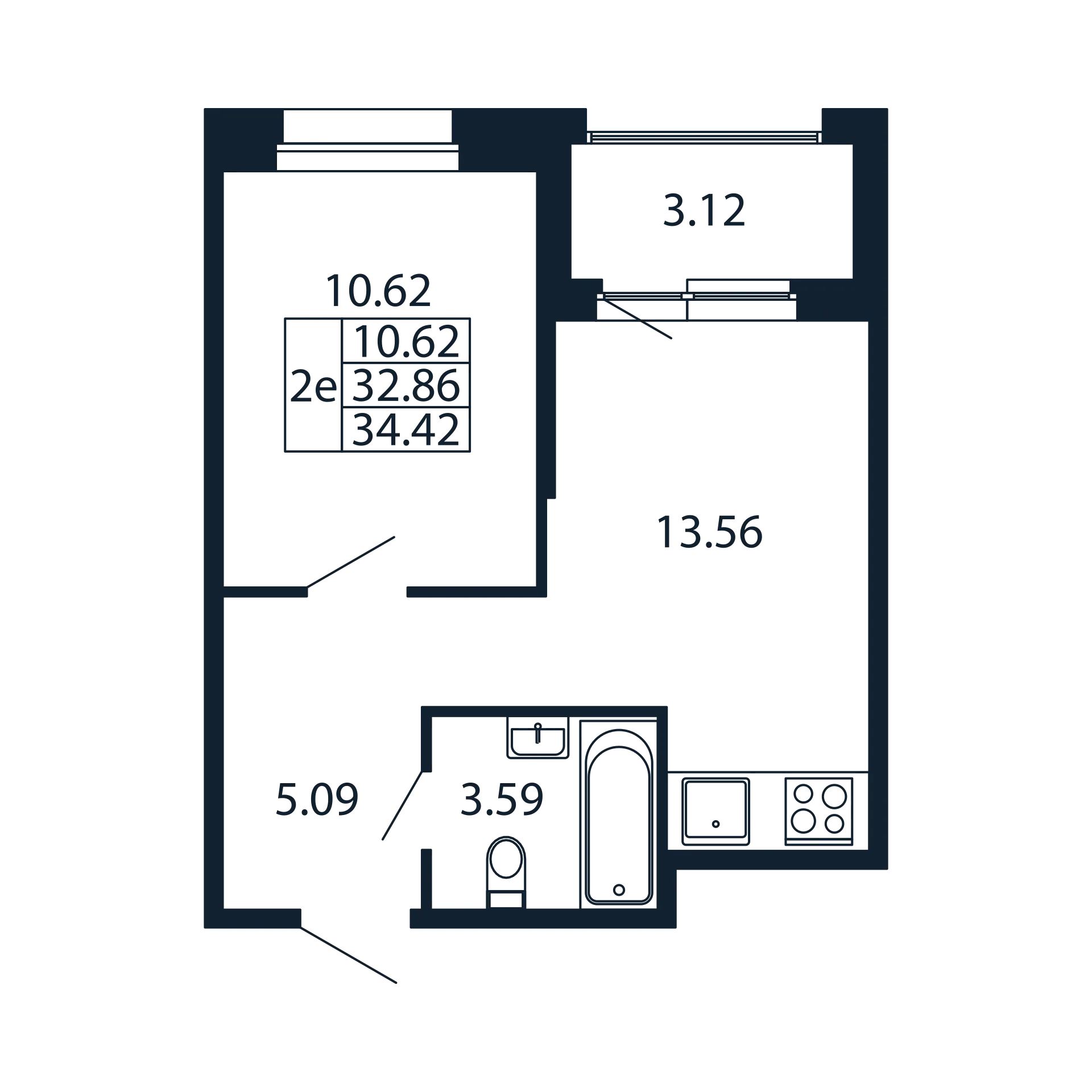 1 ккв 32,9 м²