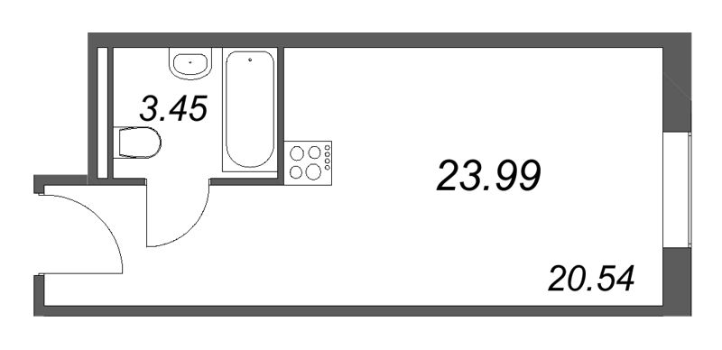 Студия 24 м²